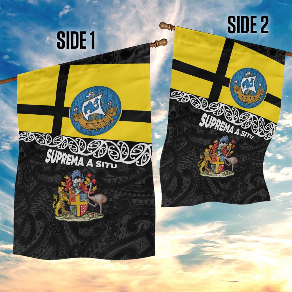 New Zealand Wellington Garden Flag The Capital's Emblems Flag and Koru Art - Vibe Hoodie Shop