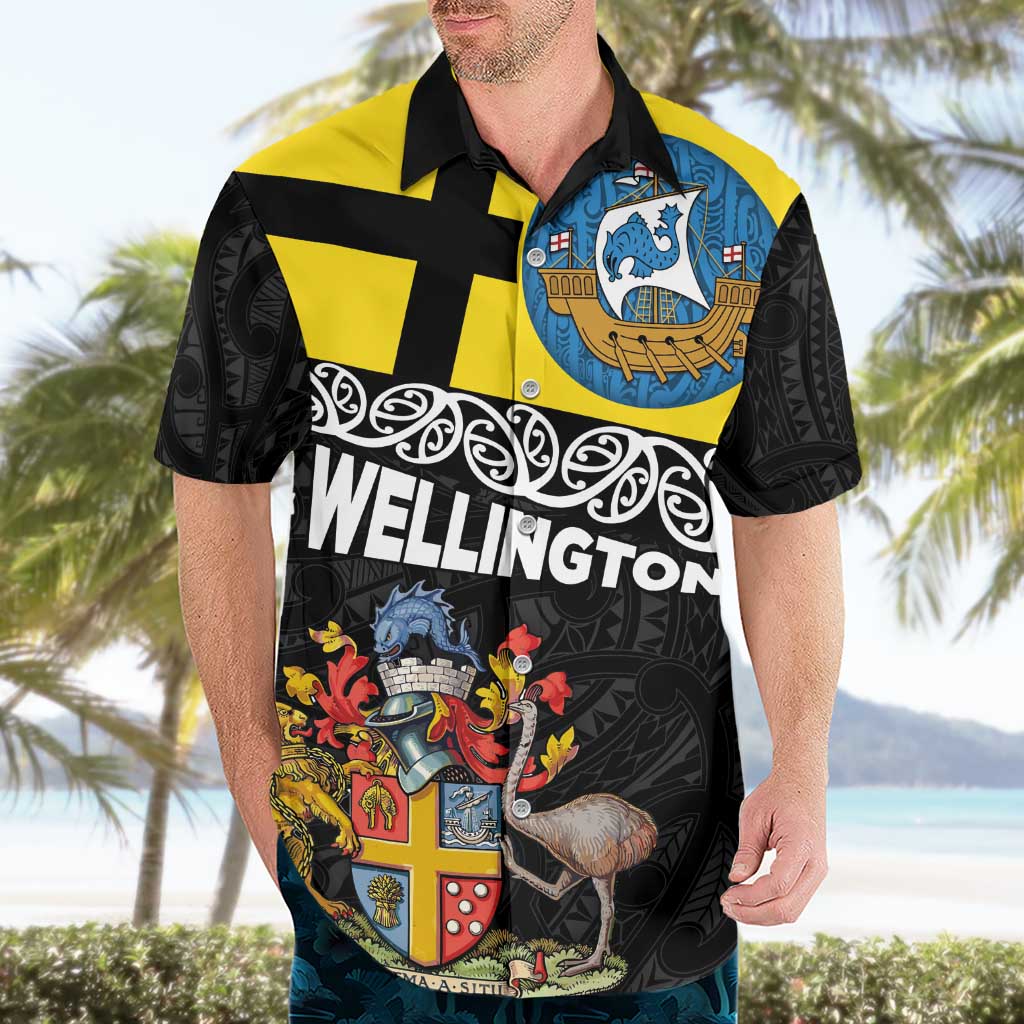 New Zealand Wellington Hawaiian Shirt The Capital's Emblems Flag and Koru Art - Vibe Hoodie Shop