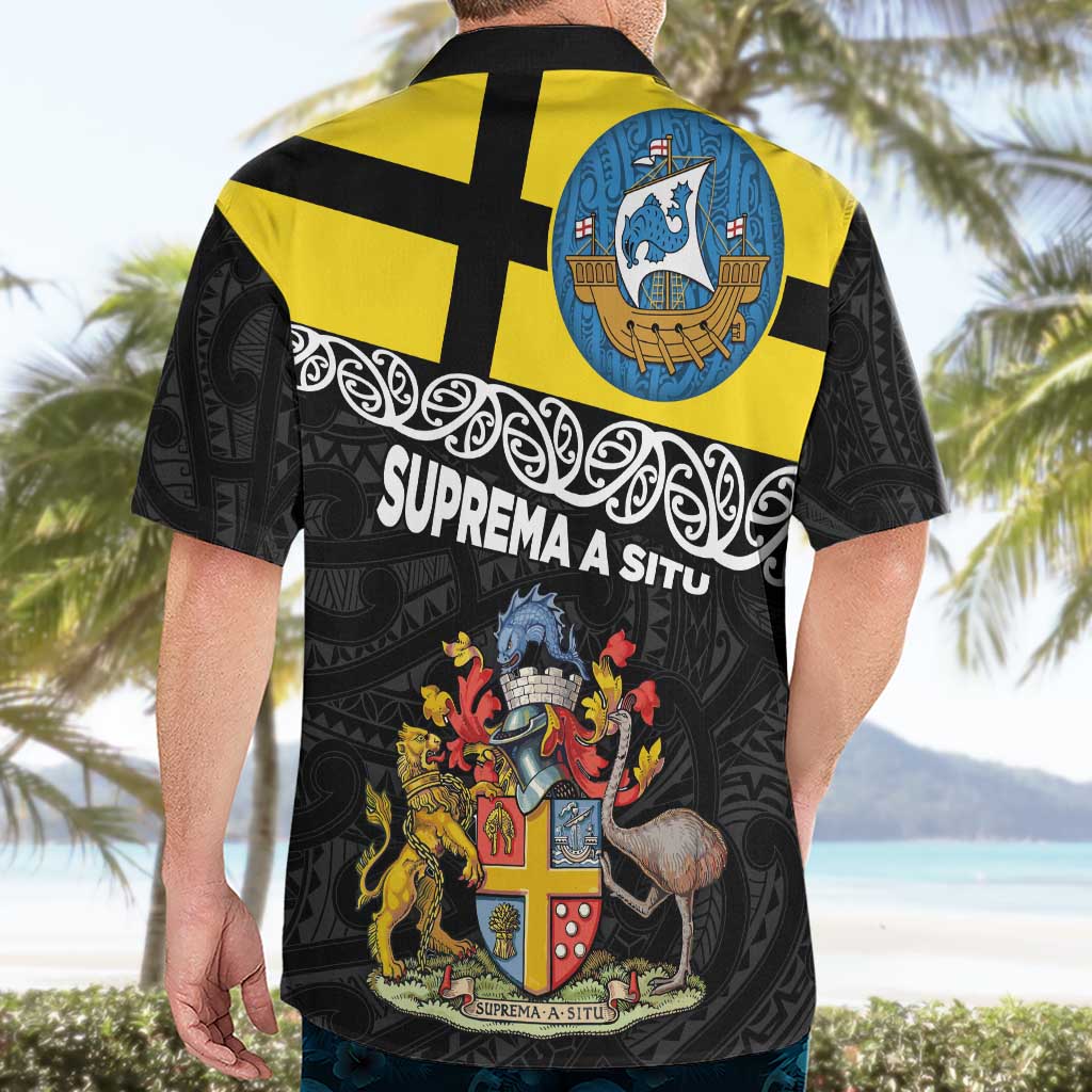 New Zealand Wellington Hawaiian Shirt The Capital's Emblems Flag and Koru Art - Vibe Hoodie Shop