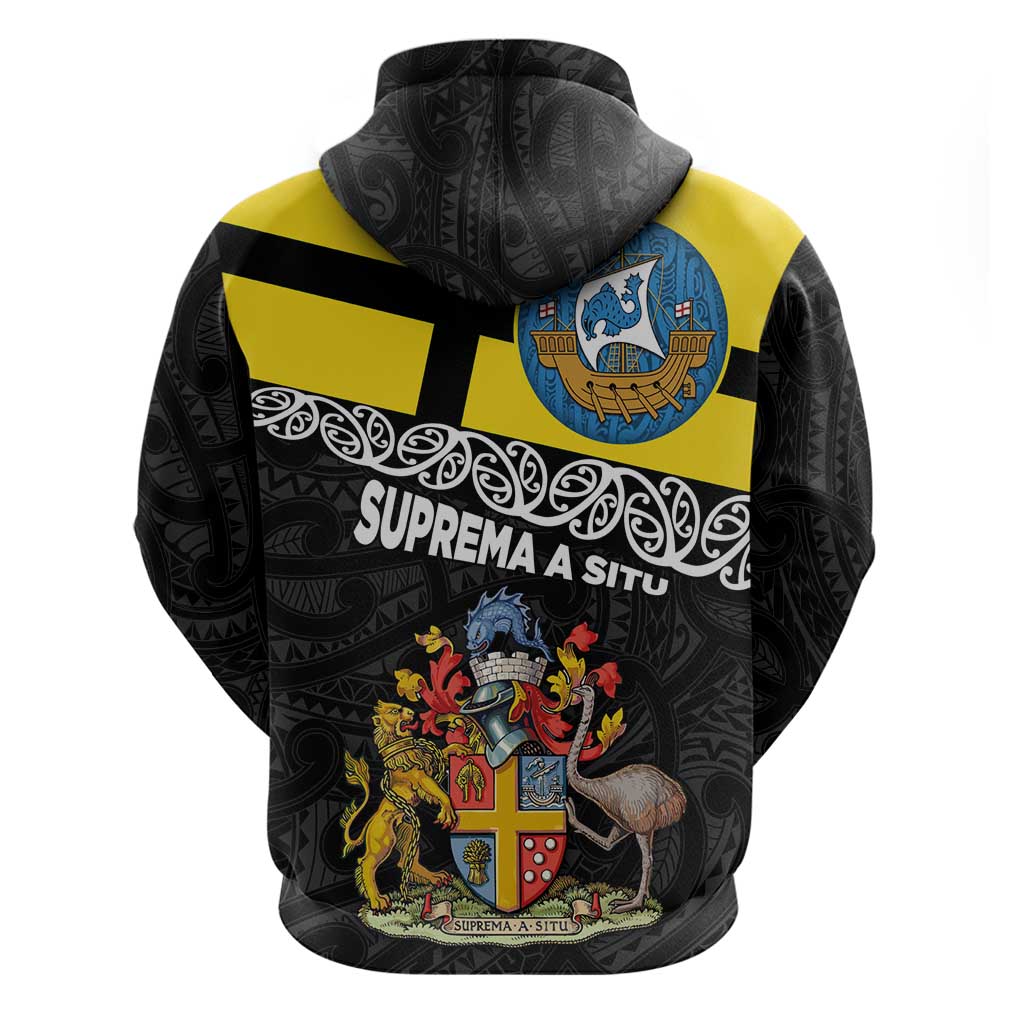 New Zealand Wellington Hoodie The Capital's Emblems Flag and Koru Art - Vibe Hoodie Shop