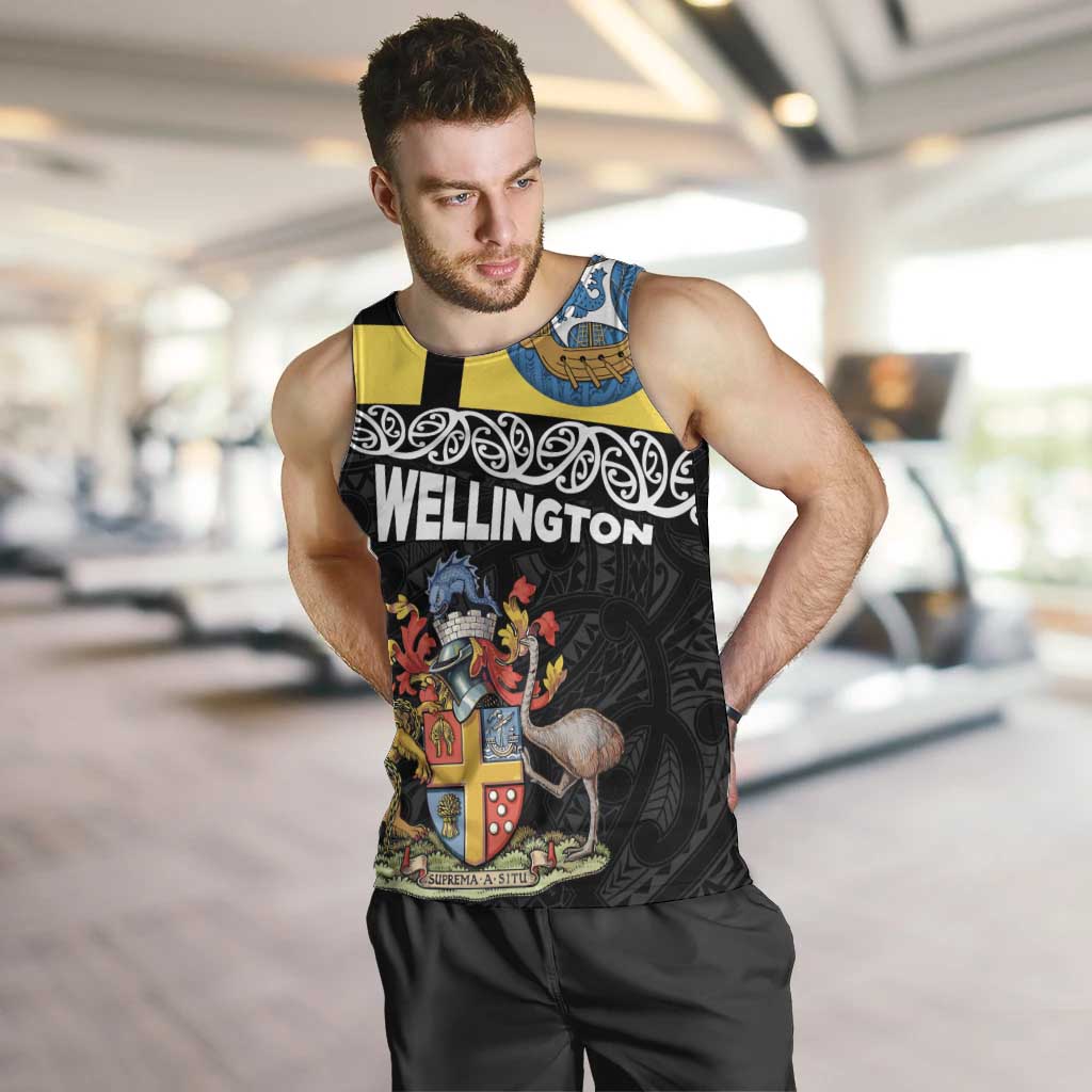 New Zealand Wellington Men Tank Top The Capital's Emblems Flag and Koru Art - Vibe Hoodie Shop