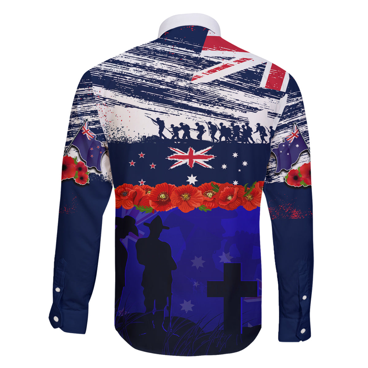 New Zealand and Australia ANZAC Day Family Matching Mermaid Dress and Hawaiian Shirt Lest We Forget Red Poppy Flowers and Soldier