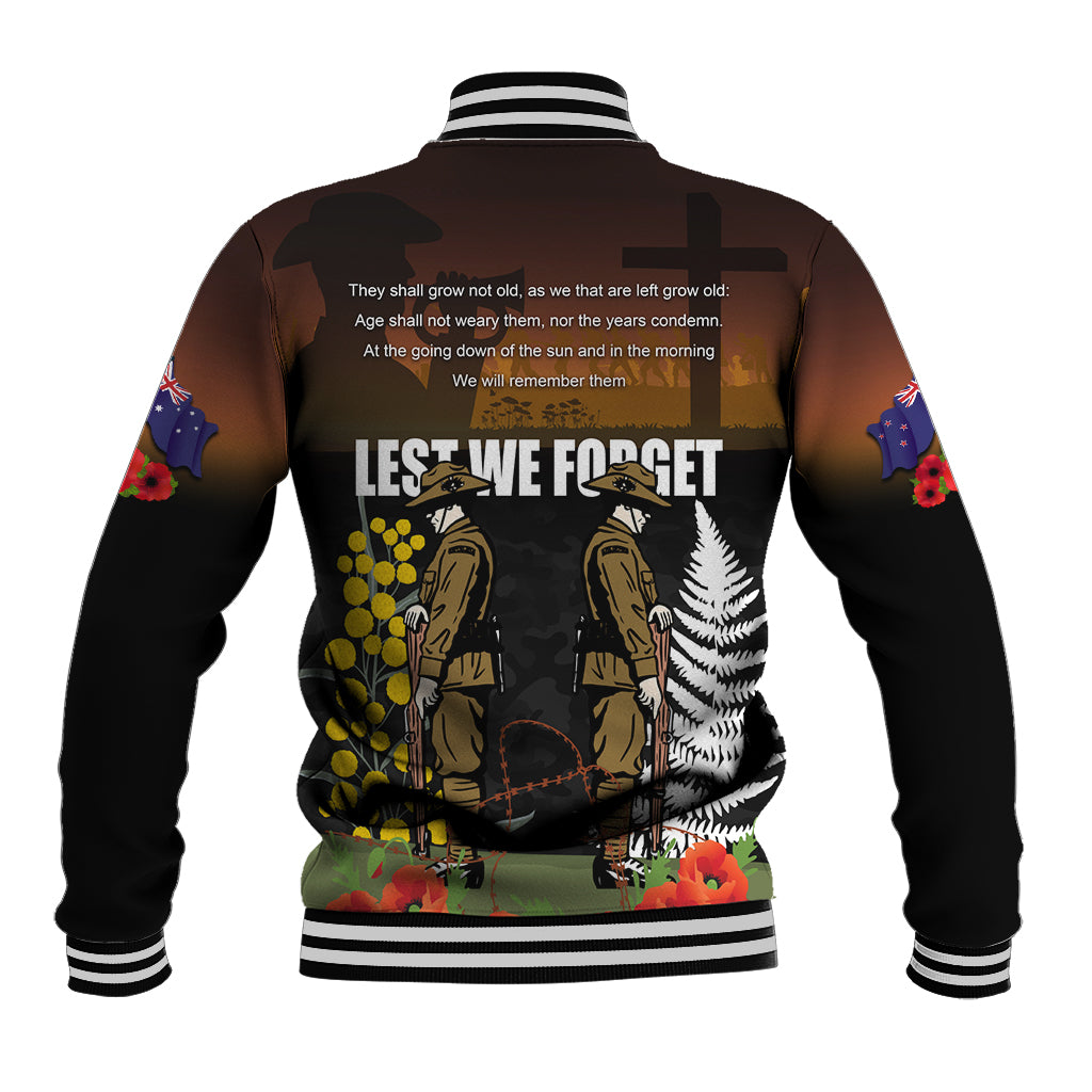 New Zealand and Australia ANZAC Day Baseball Jacket Soldier and Last Post Camouflage Pattern - Vibe Hoodie Shop