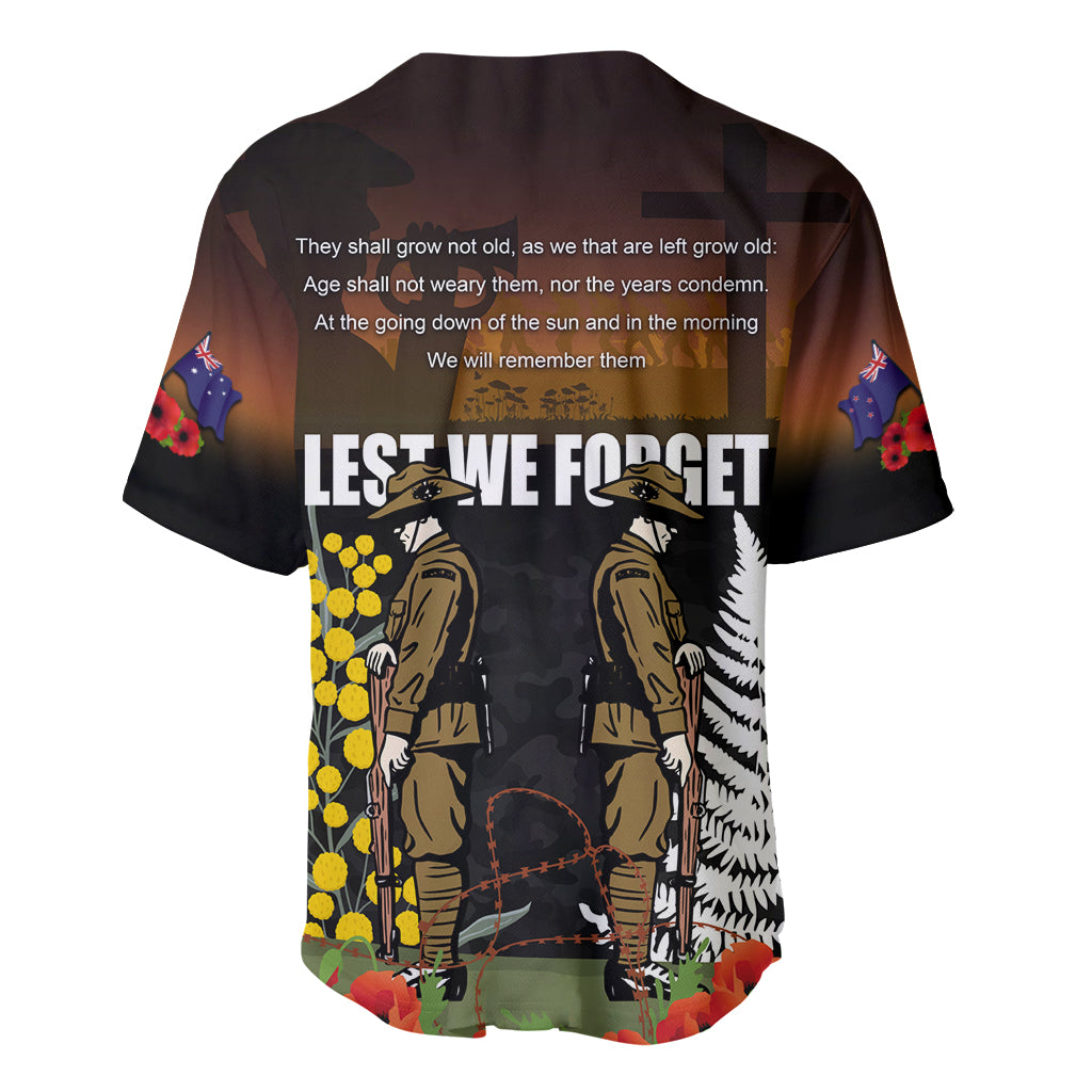 New Zealand and Australia ANZAC Day Baseball Jersey Soldier and Last Post Camouflage Pattern - Vibe Hoodie Shop