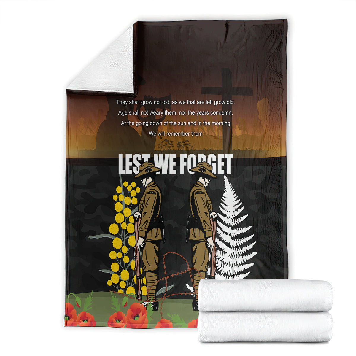 New Zealand and Australia ANZAC Day Blanket Soldier and Last Post Camouflage Pattern - Vibe Hoodie Shop