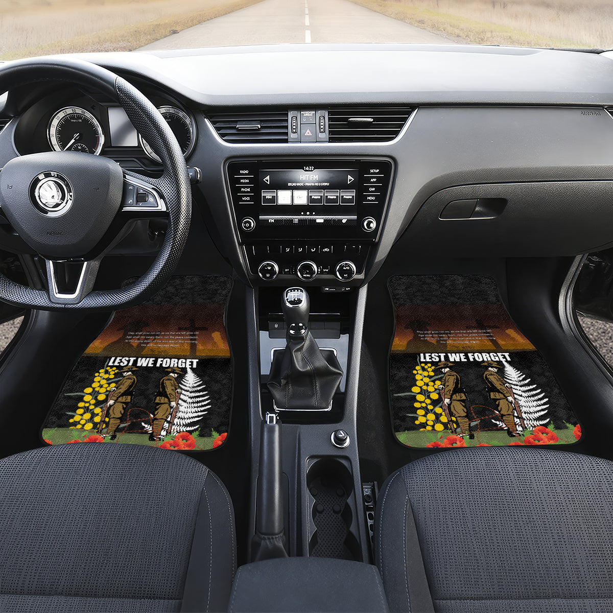 New Zealand and Australia ANZAC Day Car Mats Soldier and Last Post Camouflage Pattern