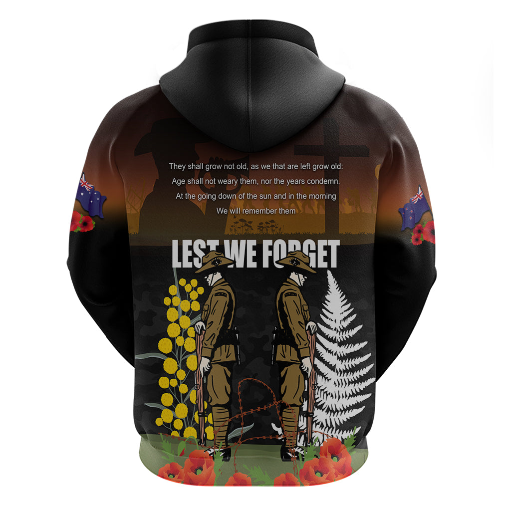 New Zealand and Australia ANZAC Day Hoodie Soldier and Last Post Camouflage Pattern - Vibe Hoodie Shop