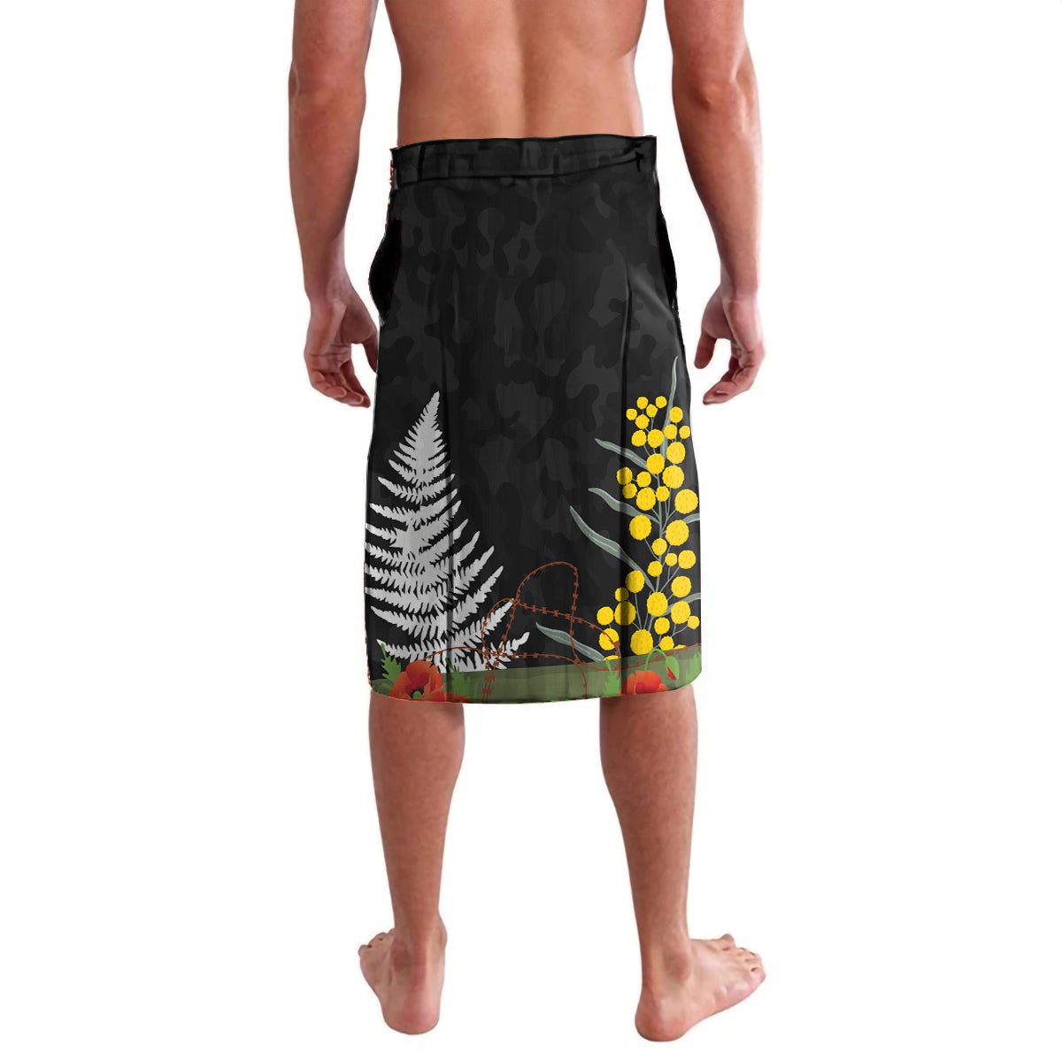 New Zealand and Australia ANZAC Day Lavalava Soldier and Last Post Camouflage Pattern