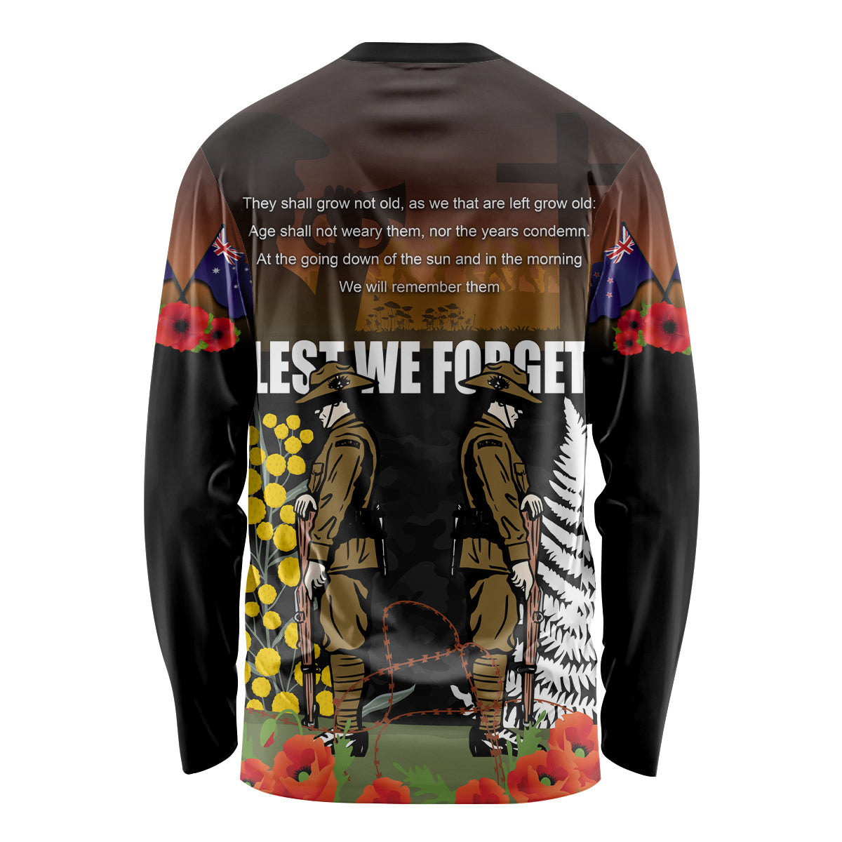 New Zealand and Australia ANZAC Day Long Sleeve Shirt Soldier and Last Post Camouflage Pattern - Vibe Hoodie Shop