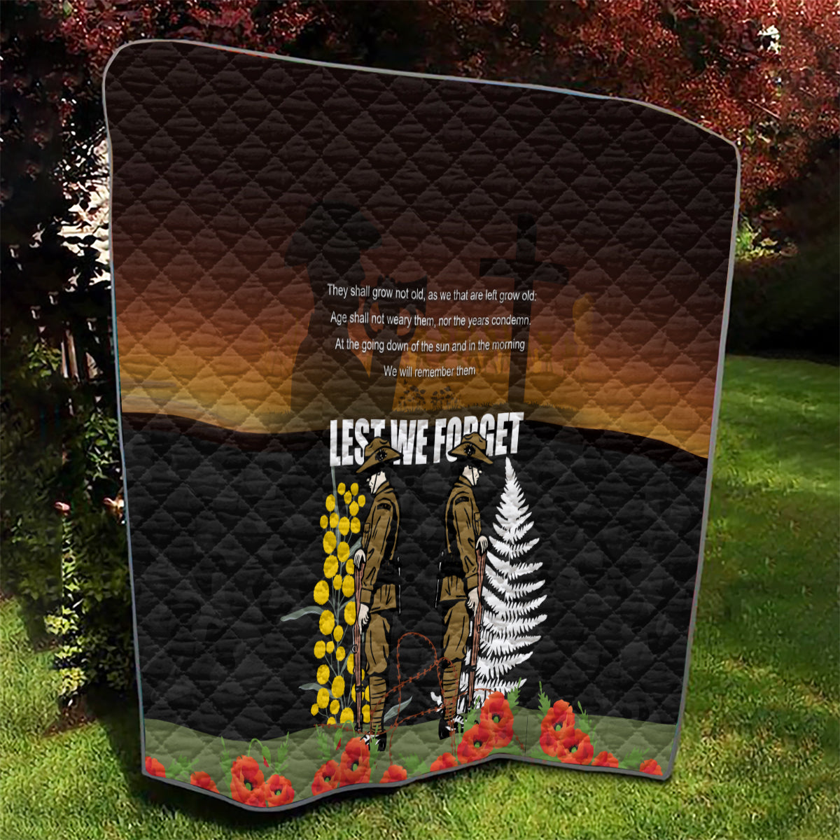 New Zealand and Australia ANZAC Day Quilt Soldier and Last Post Camouflage Pattern - Vibe Hoodie Shop