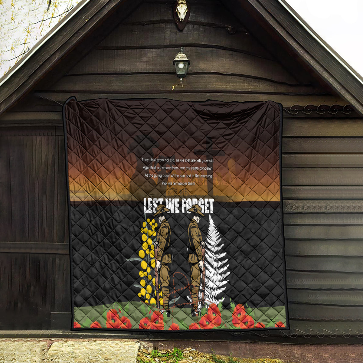 New Zealand and Australia ANZAC Day Quilt Soldier and Last Post Camouflage Pattern - Vibe Hoodie Shop