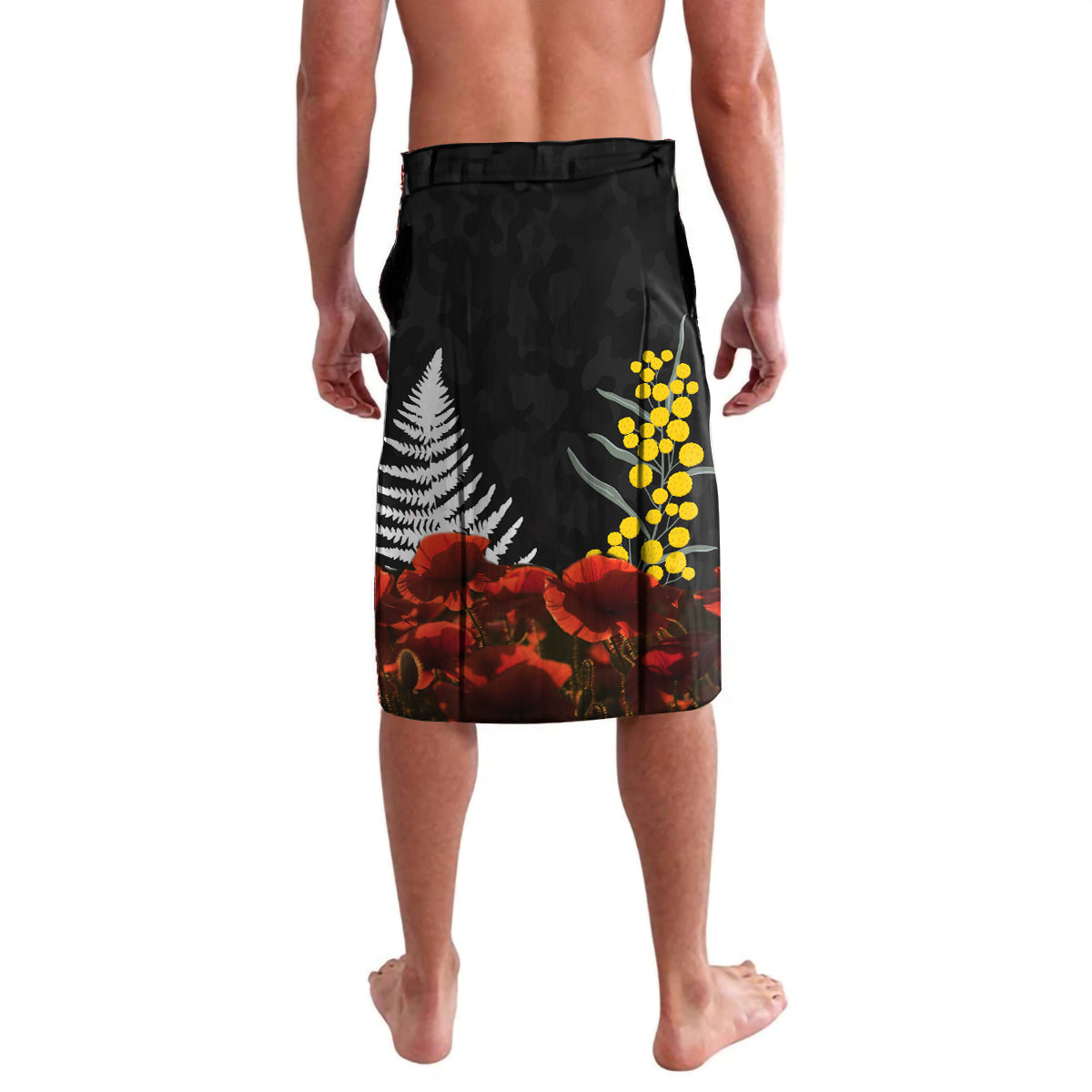 New Zealand and Australia ANZAC Day Lavalava Kiwi Bird and Kangaroo Soldier