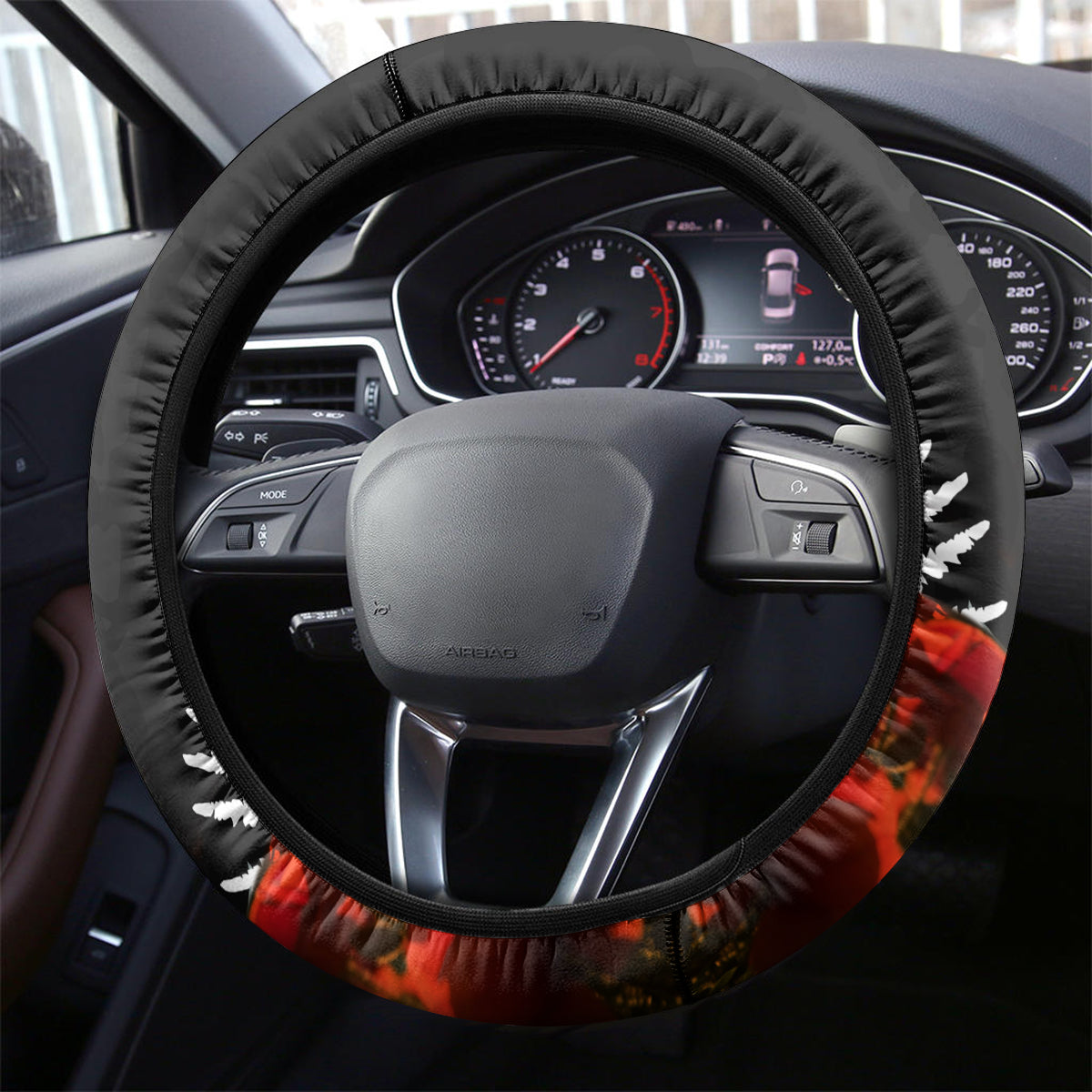 New Zealand and Australia ANZAC Day Steering Wheel Cover Kiwi Bird and Kangaroo Soldier