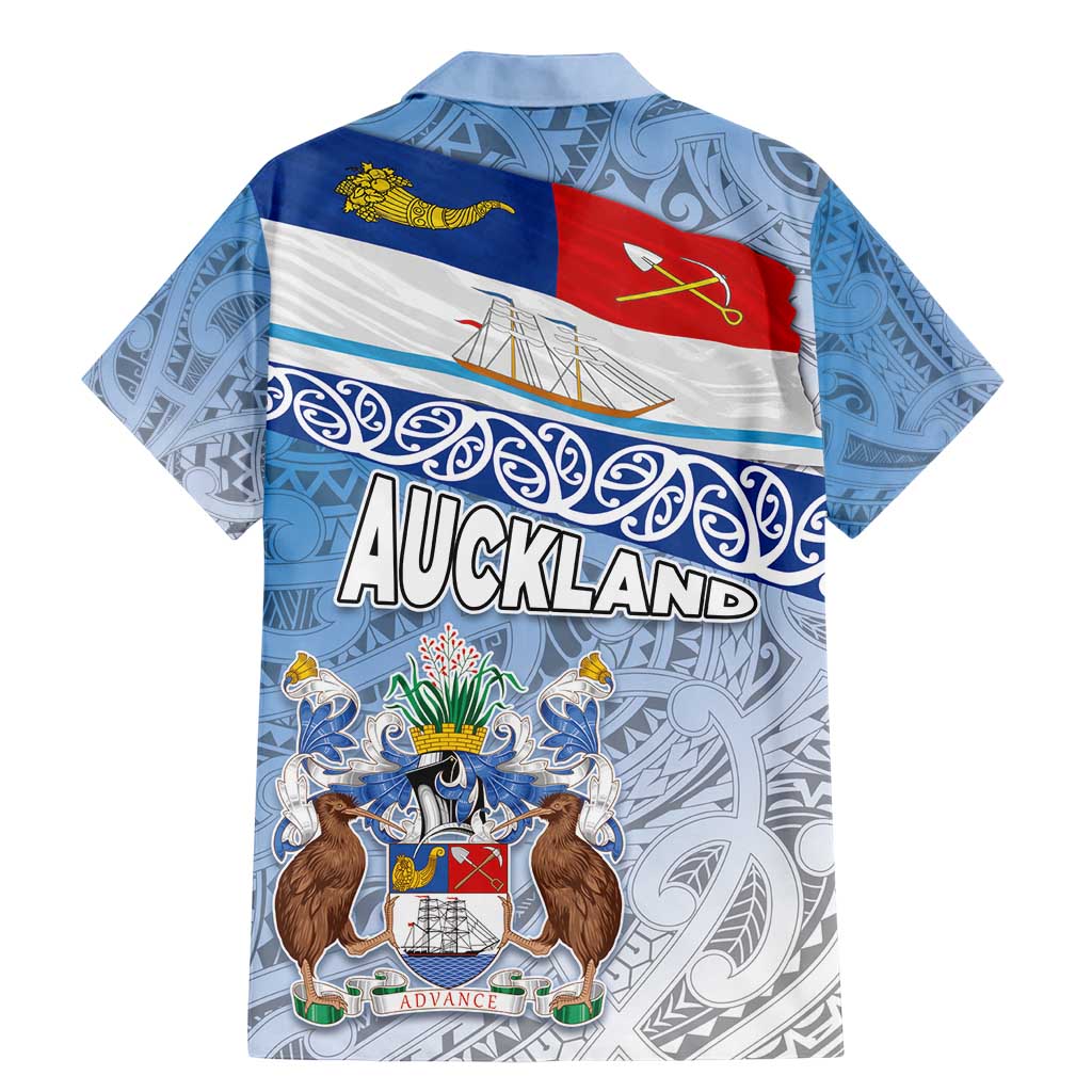 New Zealand Auckland Family Matching Mermaid Dress and Hawaiian Shirt Auckland's Flag and Coat of Arms - Koru Art Maori Pattern