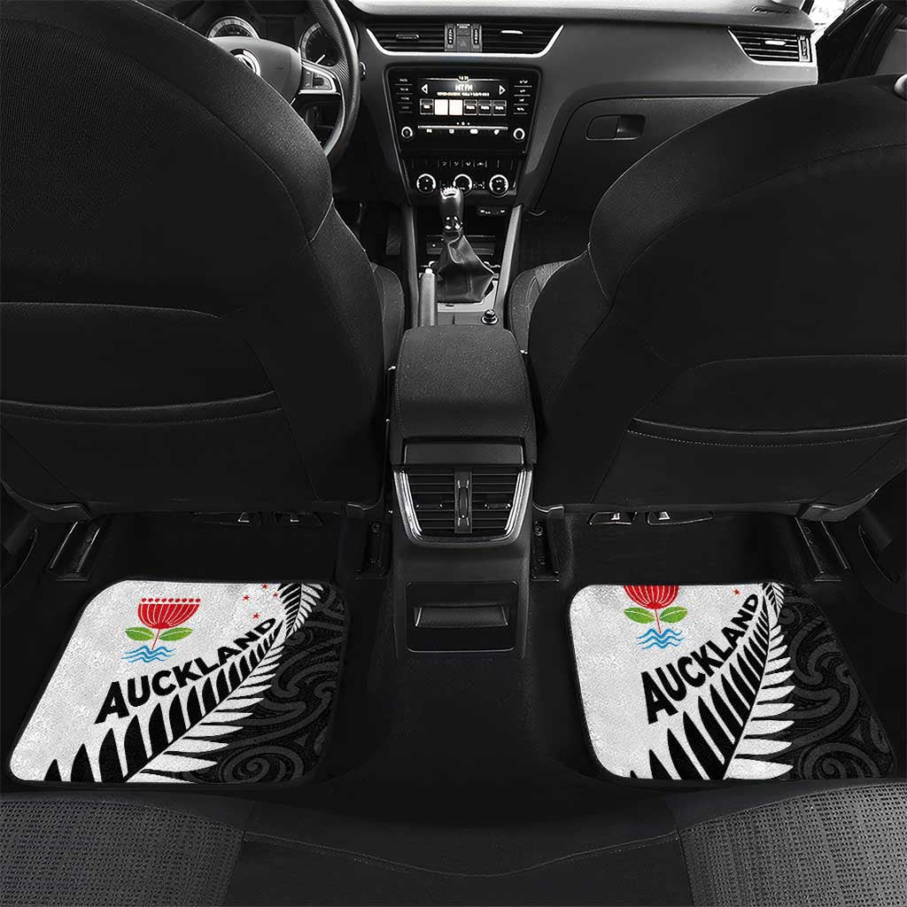 New Zealand Auckland Car Mats Auckland's Emblem and Silver Ferns - Maori Art Tattoo