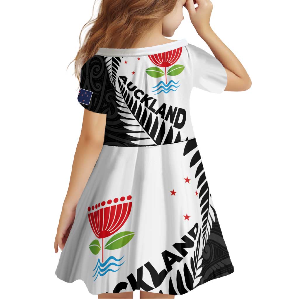 New Zealand Auckland Family Matching Long Sleeve Bodycon Dress and Hawaiian Shirt Auckland's Emblem and Silver Ferns - Maori Art Tattoo