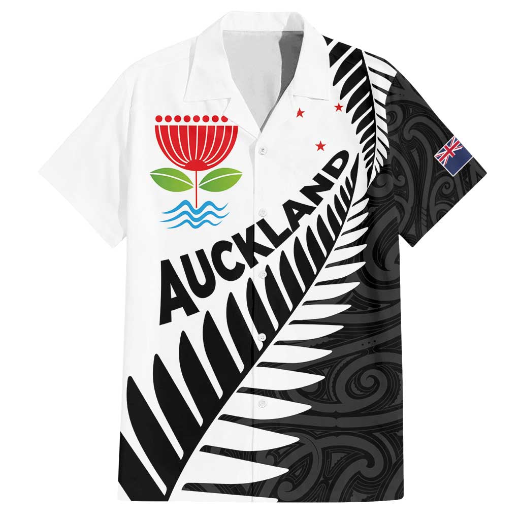 New Zealand Auckland Family Matching Long Sleeve Bodycon Dress and Hawaiian Shirt Auckland's Emblem and Silver Ferns - Maori Art Tattoo