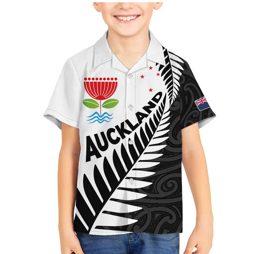 New Zealand Auckland Family Matching Mermaid Dress and Hawaiian Shirt Auckland's Emblem and Silver Ferns - Maori Art Tattoo