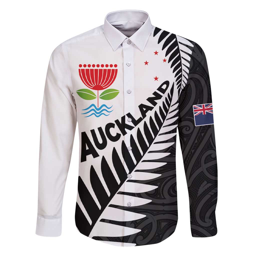 New Zealand Auckland Family Matching Short Sleeve Bodycon Dress and Hawaiian Shirt Auckland's Emblem and Silver Ferns - Maori Art Tattoo