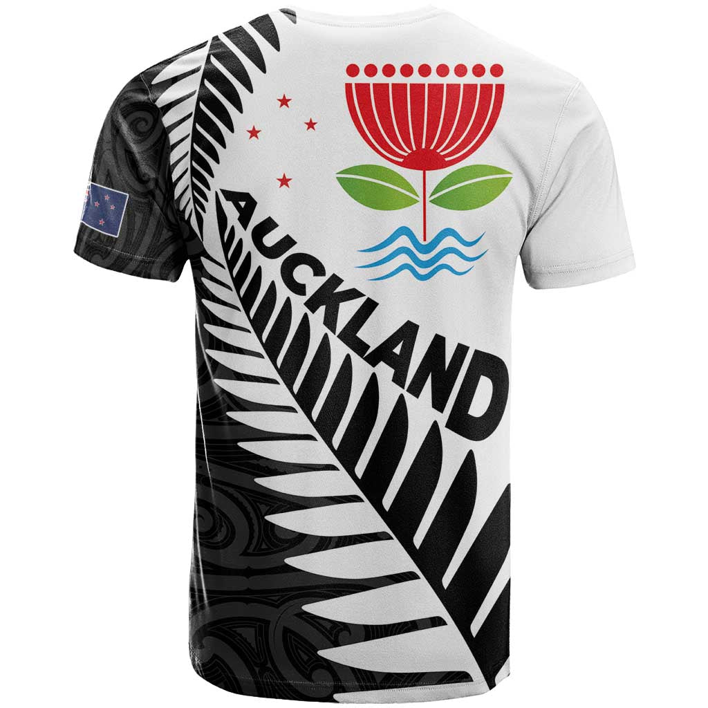 New Zealand Auckland T Shirt Auckland's Emblem and Silver Ferns - Maori Art Tattoo - Vibe Hoodie Shop