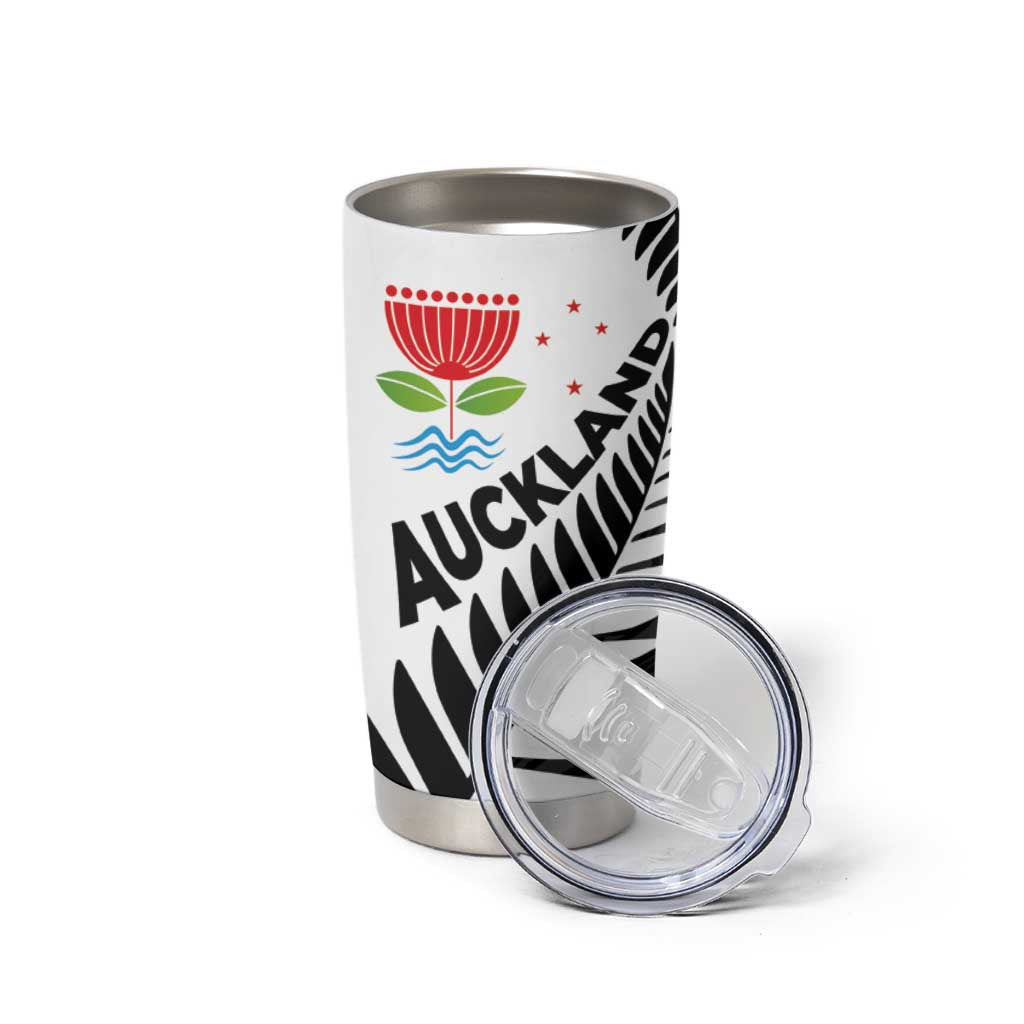 New Zealand Auckland Tumbler Cup Auckland's Emblem and Silver Ferns - Maori Art Tattoo