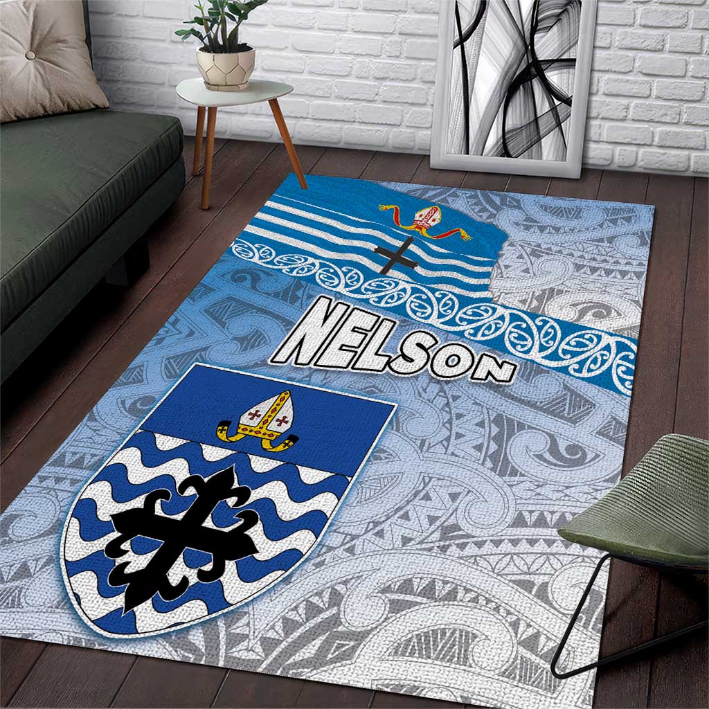 New Zealand Nelson Area Rug Nelson's Flag and Seal - Maori Art Tattoo - Vibe Hoodie Shop