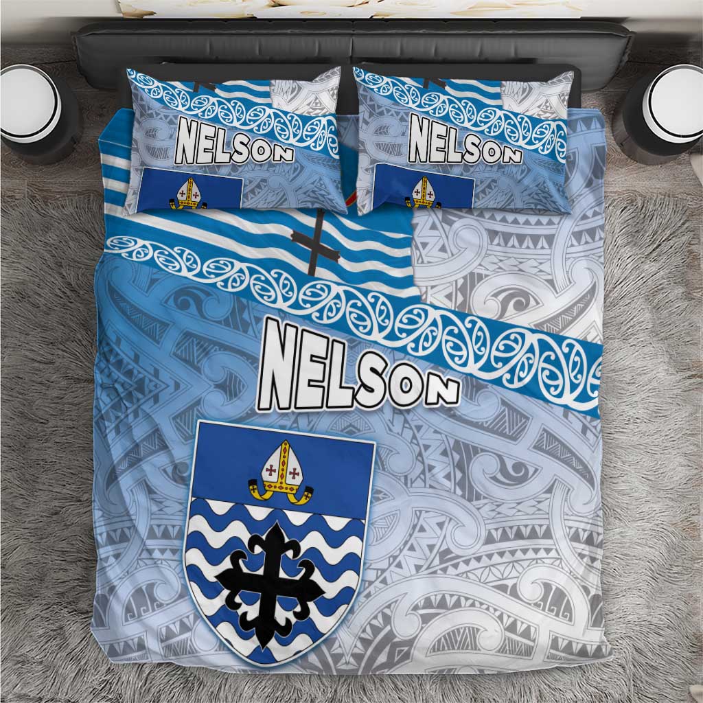 New Zealand Nelson Bedding Set Nelson's Flag and Seal - Maori Art Tattoo - Vibe Hoodie Shop