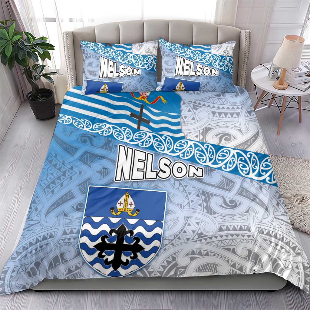 New Zealand Nelson Bedding Set Nelson's Flag and Seal - Maori Art Tattoo - Vibe Hoodie Shop