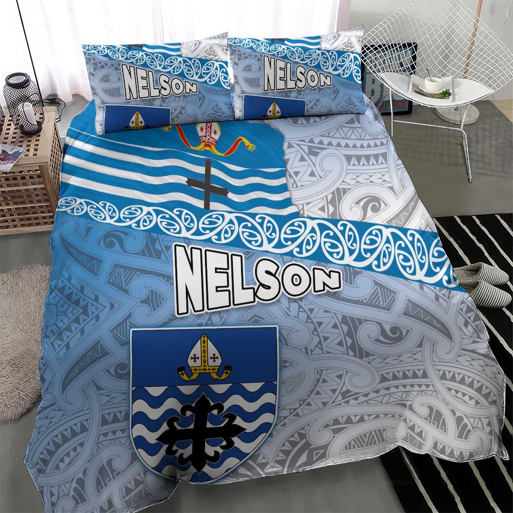 New Zealand Nelson Bedding Set Nelson's Flag and Seal - Maori Art Tattoo - Vibe Hoodie Shop