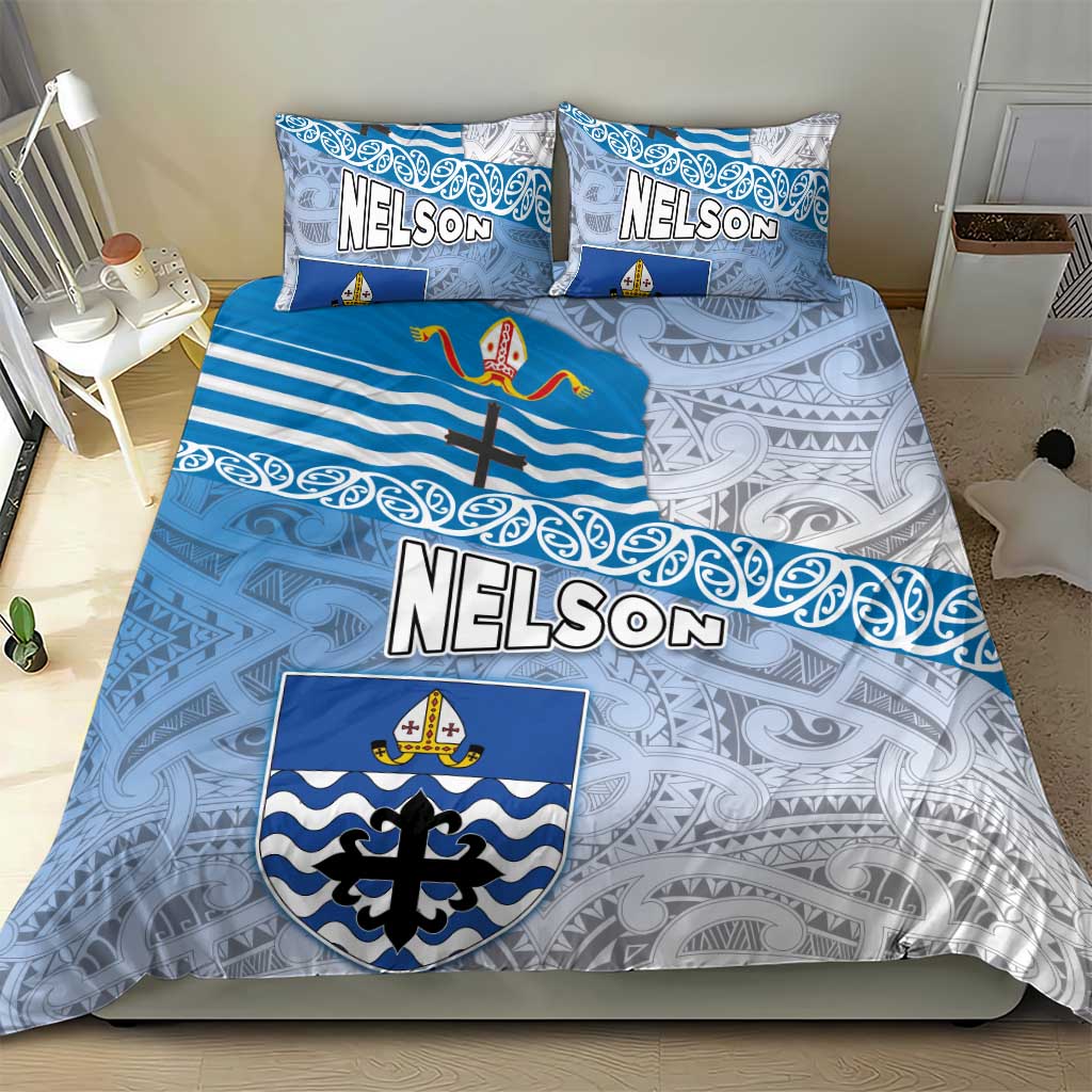 New Zealand Nelson Bedding Set Nelson's Flag and Seal - Maori Art Tattoo - Vibe Hoodie Shop