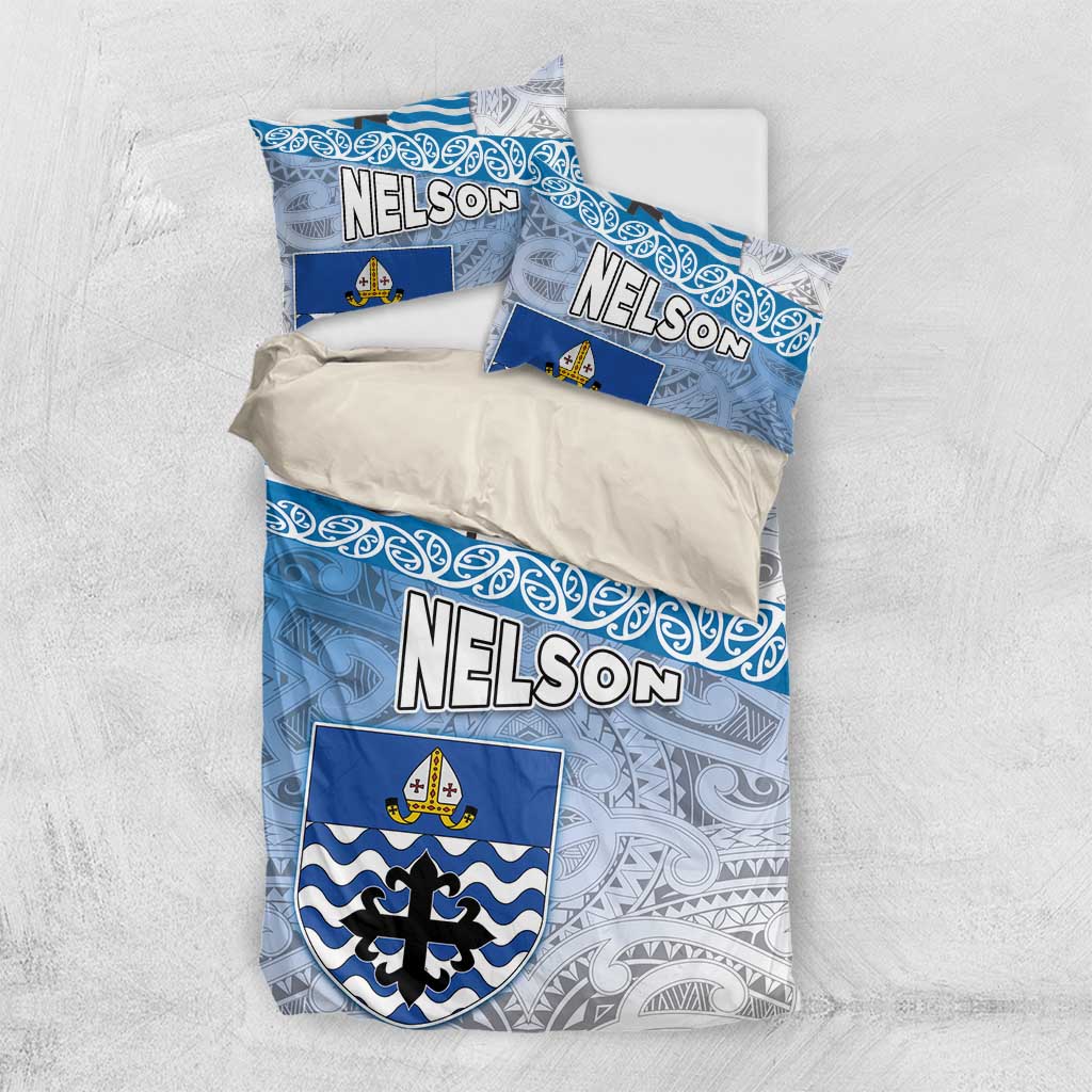 New Zealand Nelson Bedding Set Nelson's Flag and Seal - Maori Art Tattoo - Vibe Hoodie Shop