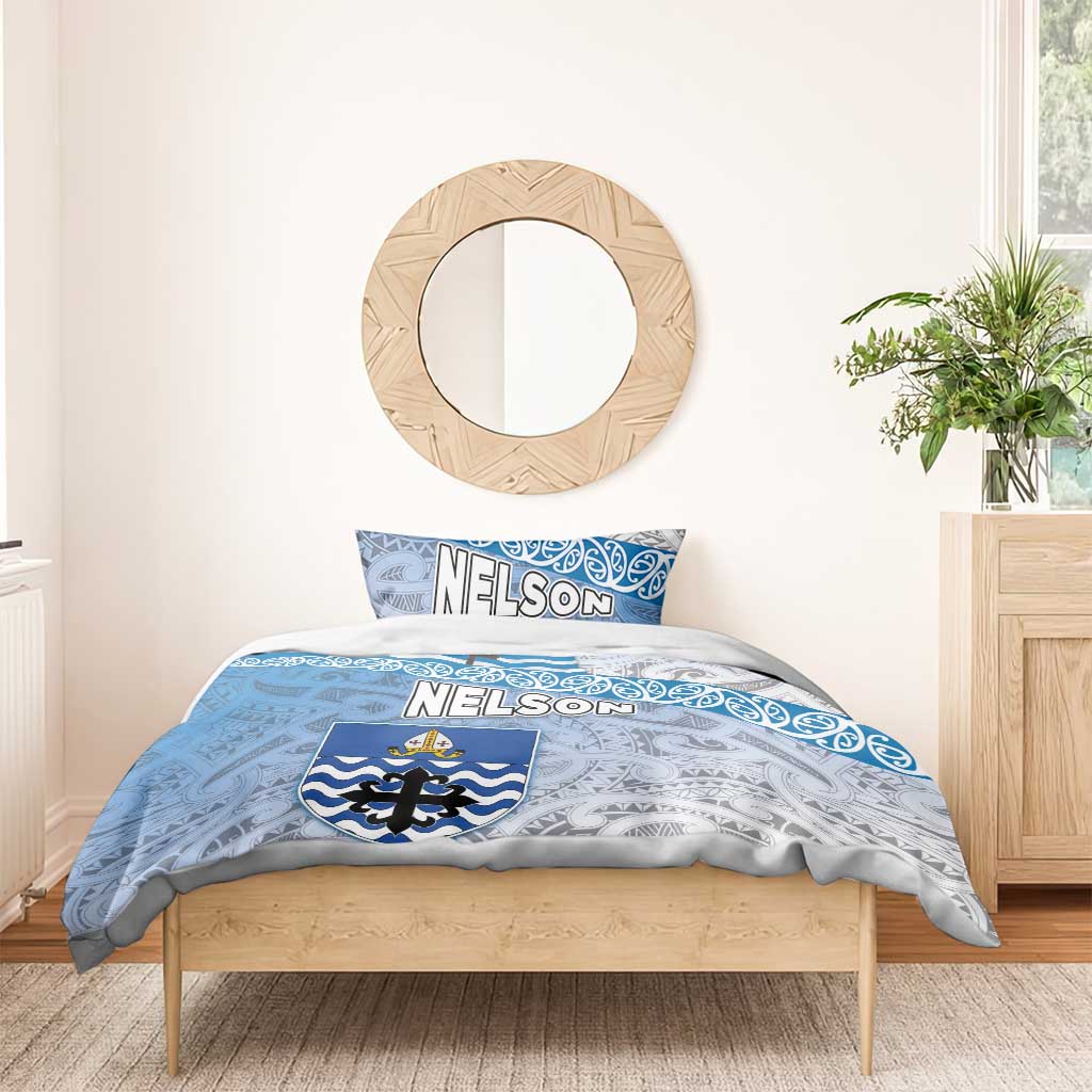 New Zealand Nelson Bedding Set Nelson's Flag and Seal - Maori Art Tattoo - Vibe Hoodie Shop