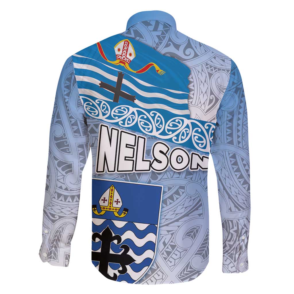 New Zealand Nelson Family Matching Long Sleeve Bodycon Dress and Hawaiian Shirt Nelson's Flag and Seal - Maori Art Tattoo