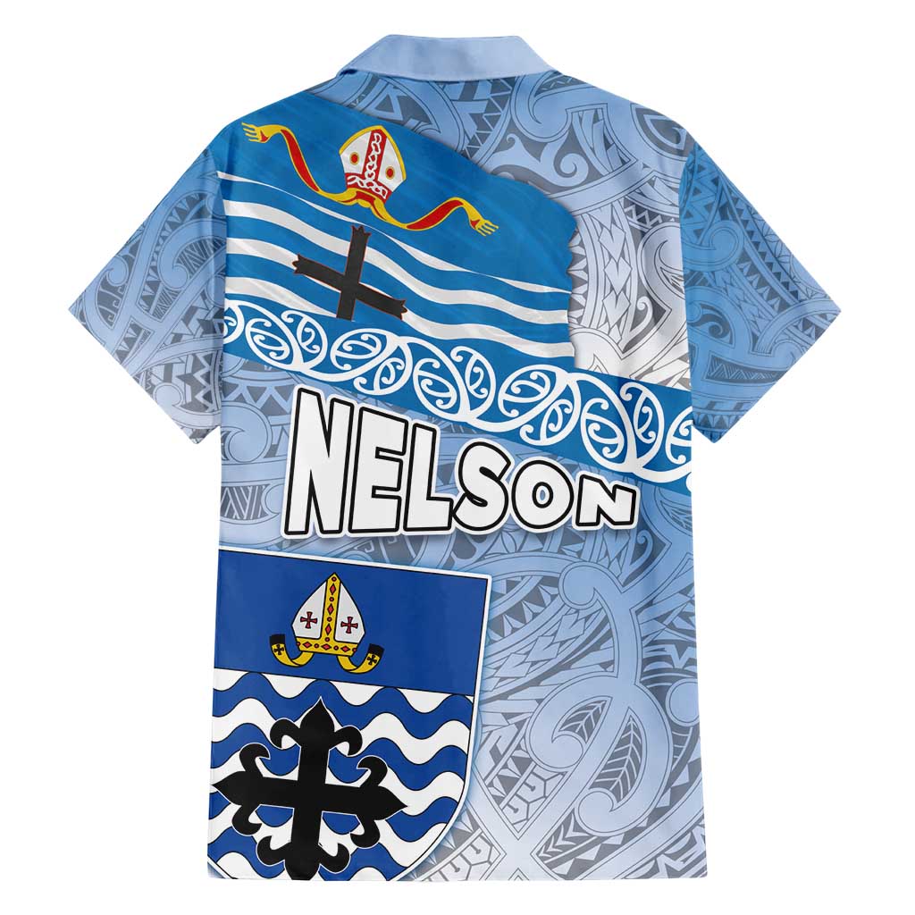 New Zealand Nelson Hawaiian Shirt Nelson's Flag and Seal - Maori Art Tattoo - Vibe Hoodie Shop
