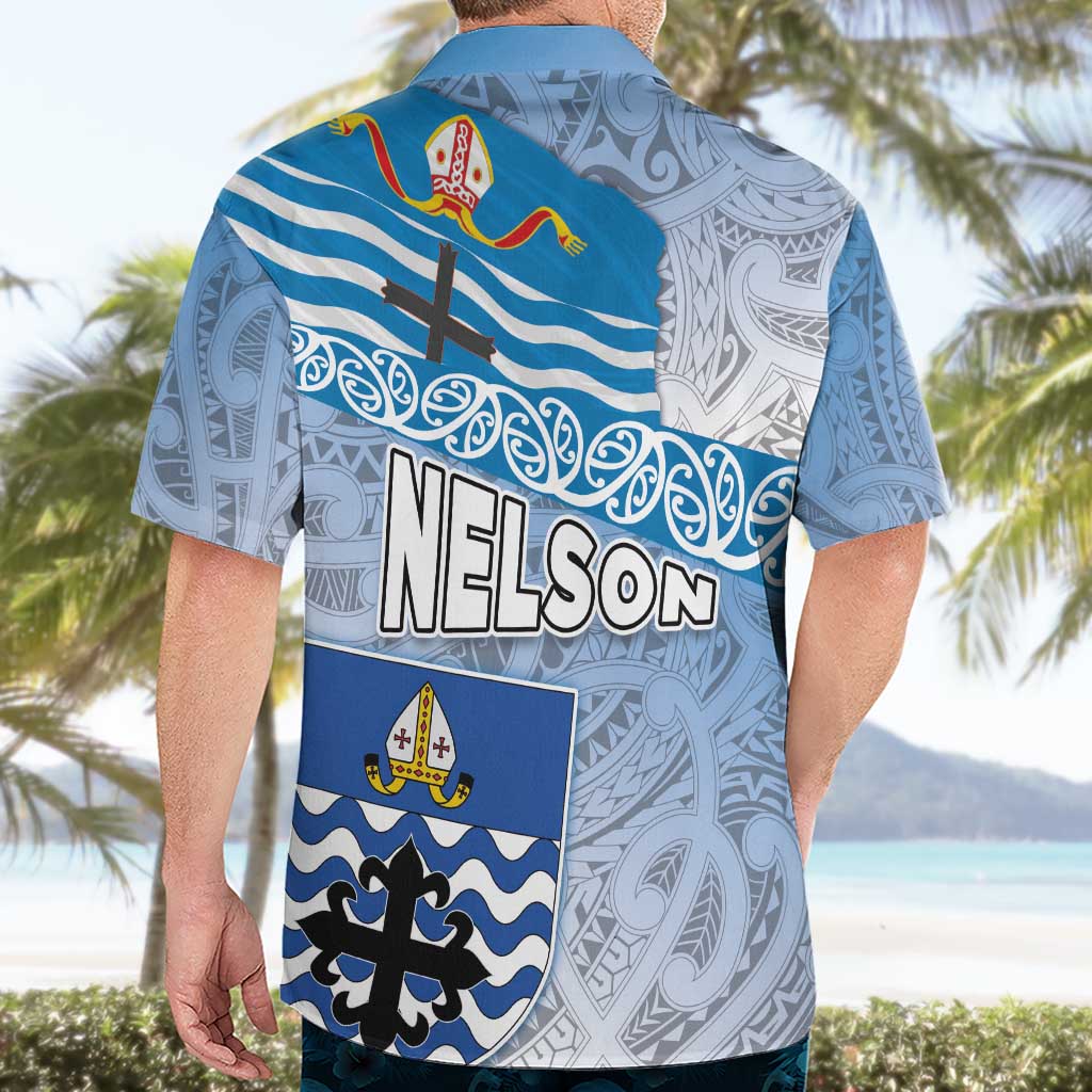 New Zealand Nelson Hawaiian Shirt Nelson's Flag and Seal - Maori Art Tattoo - Vibe Hoodie Shop