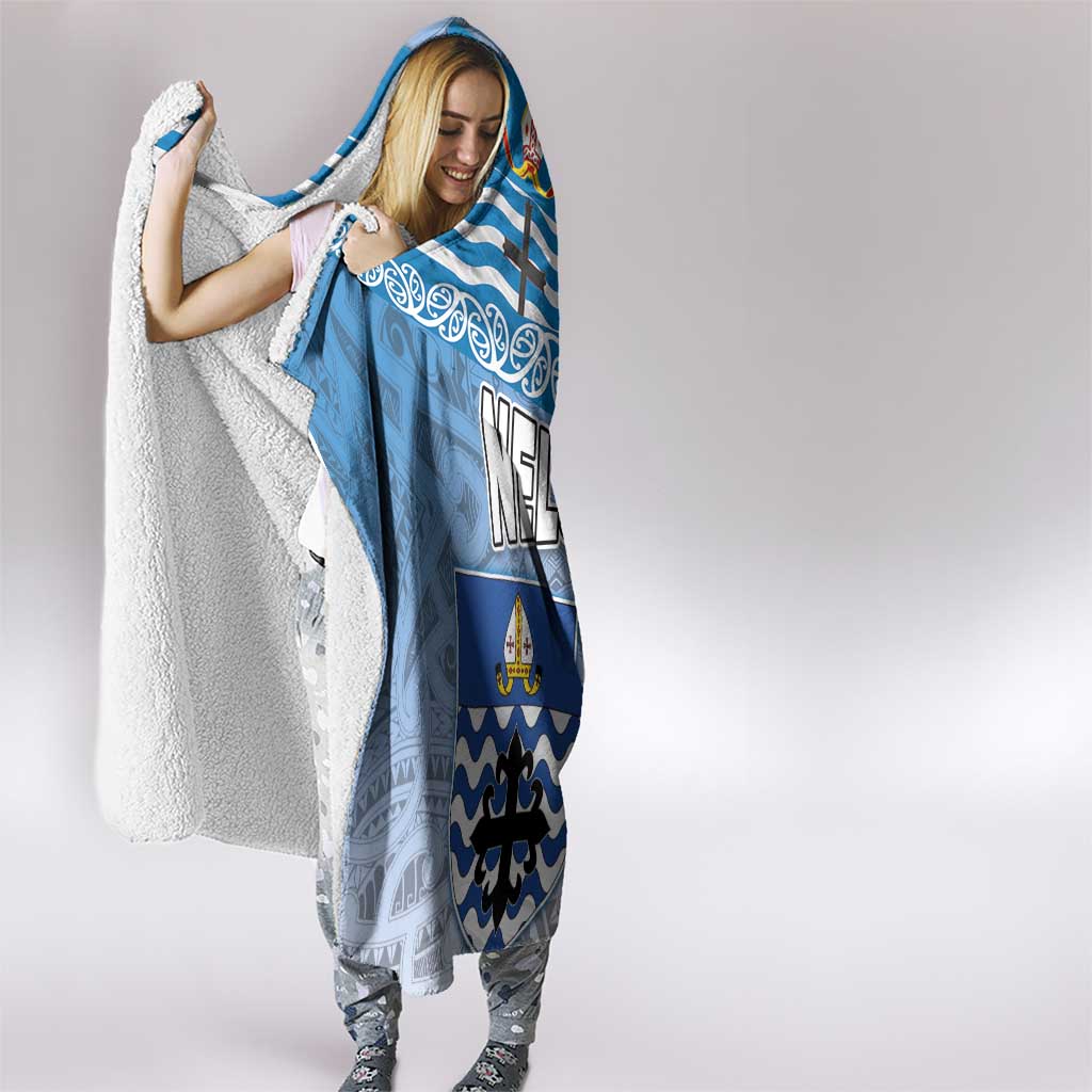 New Zealand Nelson Hooded Blanket Nelson's Flag and Seal - Maori Art Tattoo