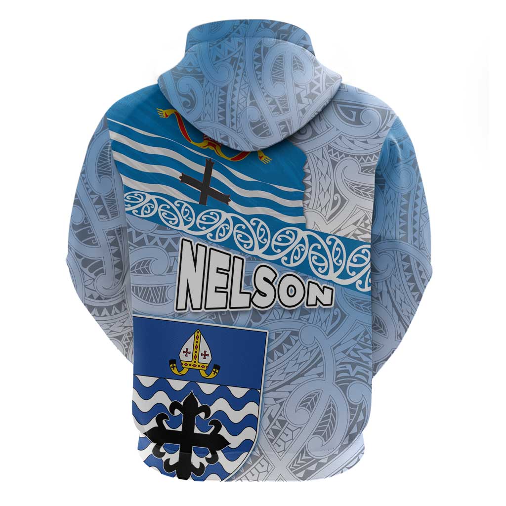 New Zealand Nelson Hoodie Nelson's Flag and Seal - Maori Art Tattoo - Vibe Hoodie Shop