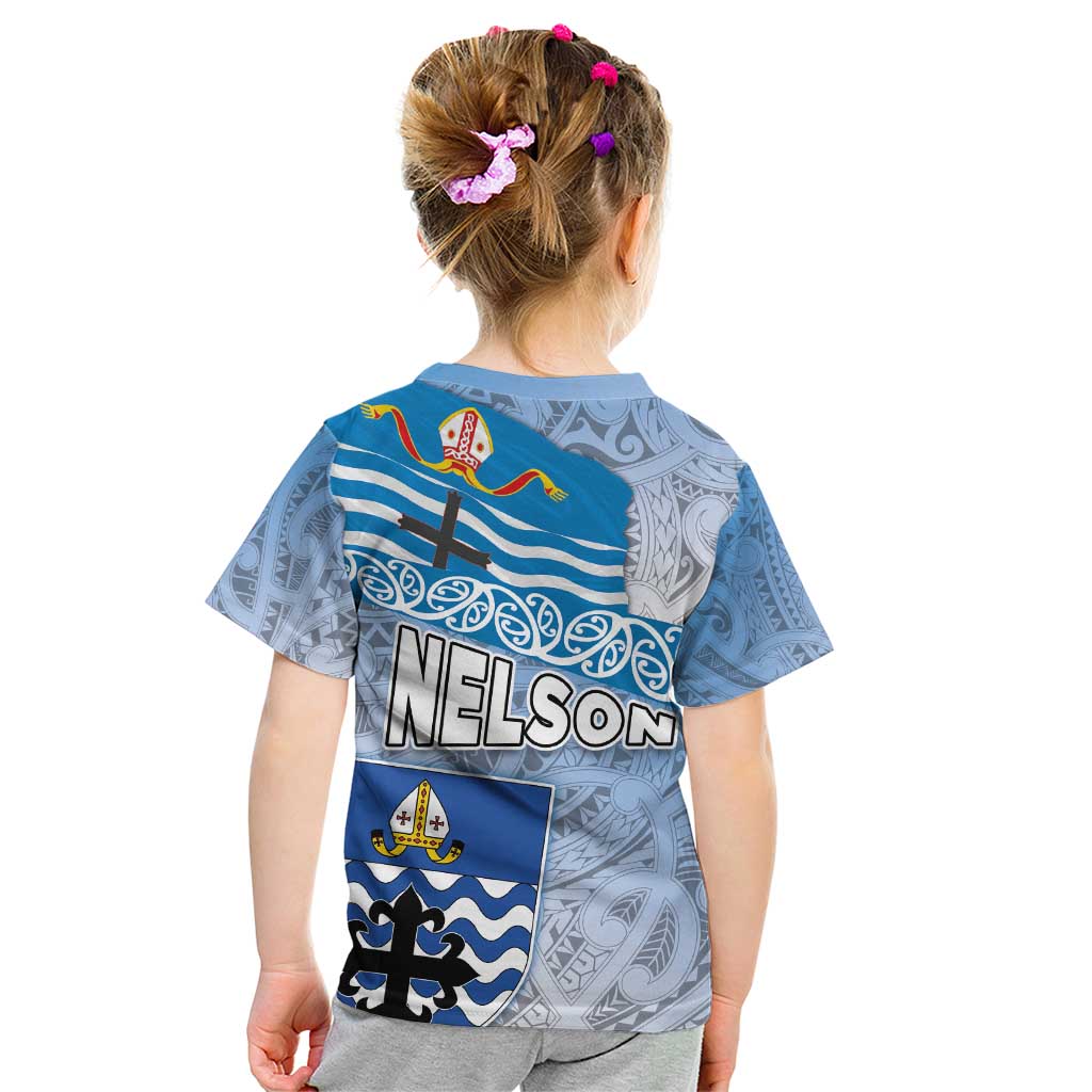 New Zealand Nelson Kid T Shirt Nelson's Flag and Seal - Maori Art Tattoo - Vibe Hoodie Shop