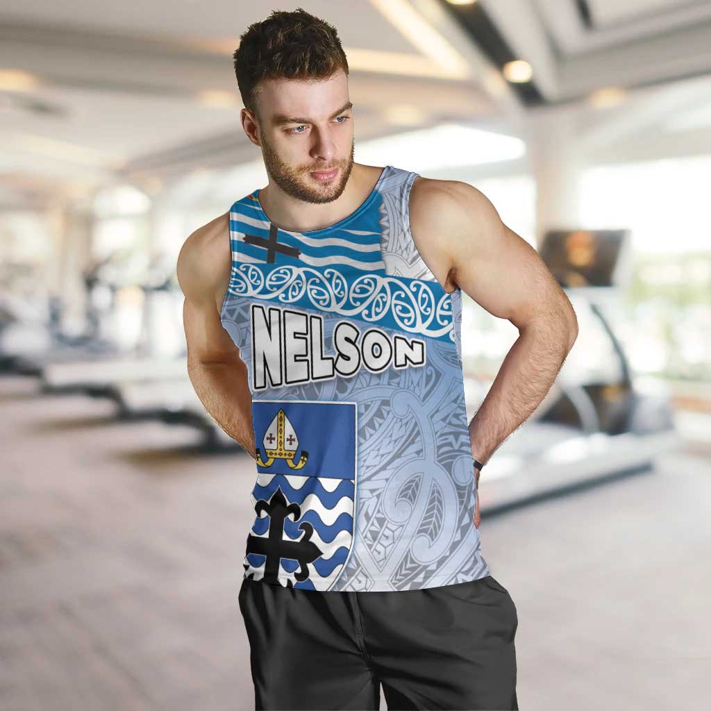 New Zealand Nelson Men Tank Top Nelson's Flag and Seal - Maori Art Tattoo - Vibe Hoodie Shop