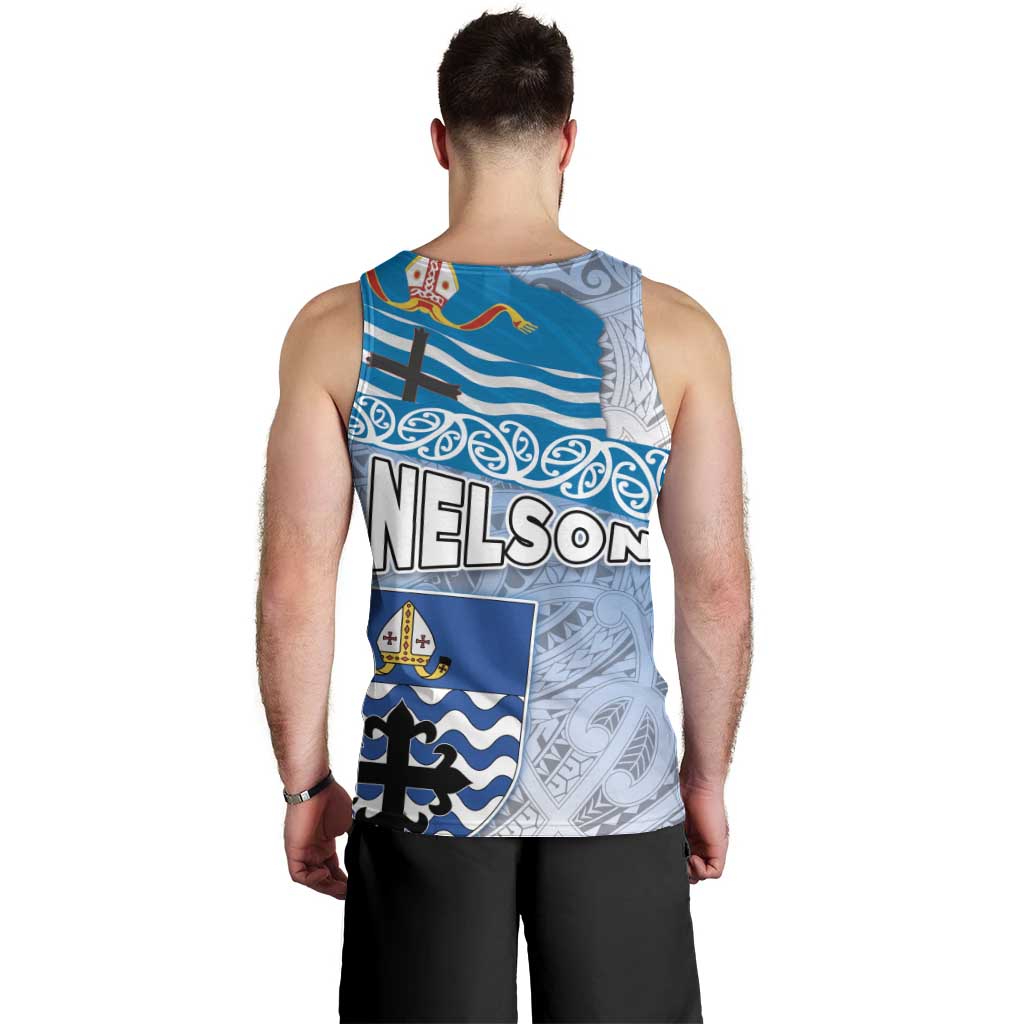 New Zealand Nelson Men Tank Top Nelson's Flag and Seal - Maori Art Tattoo - Vibe Hoodie Shop