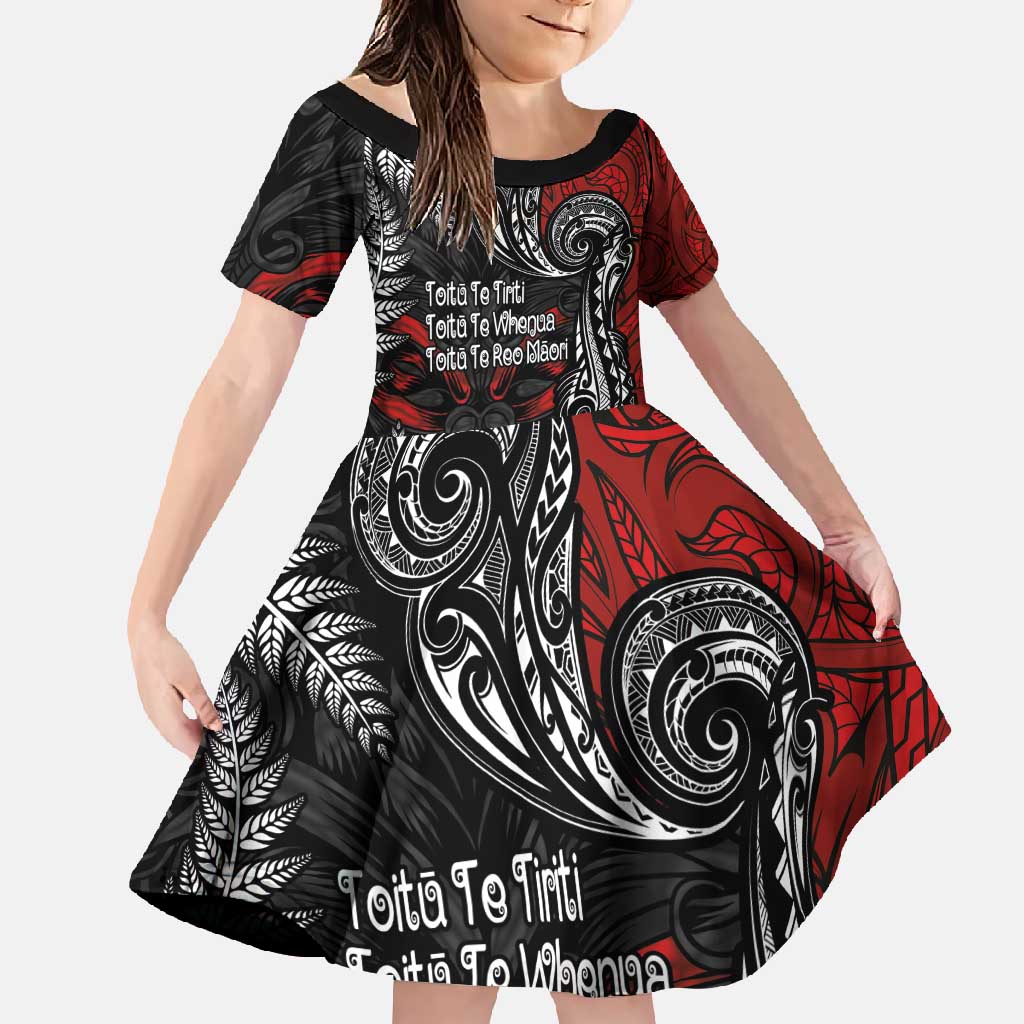 Aotearoa Toitu Te Tiriti Family Matching Long Sleeve Bodycon Dress and Hawaiian Shirt New Zealand Honour the Treaty - Te Tiriti Is Us