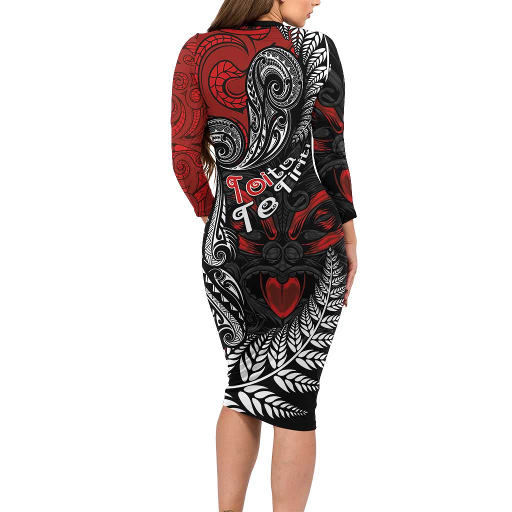 Aotearoa Toitu Te Tiriti Family Matching Long Sleeve Bodycon Dress and Hawaiian Shirt New Zealand Honour the Treaty - Te Tiriti Is Us