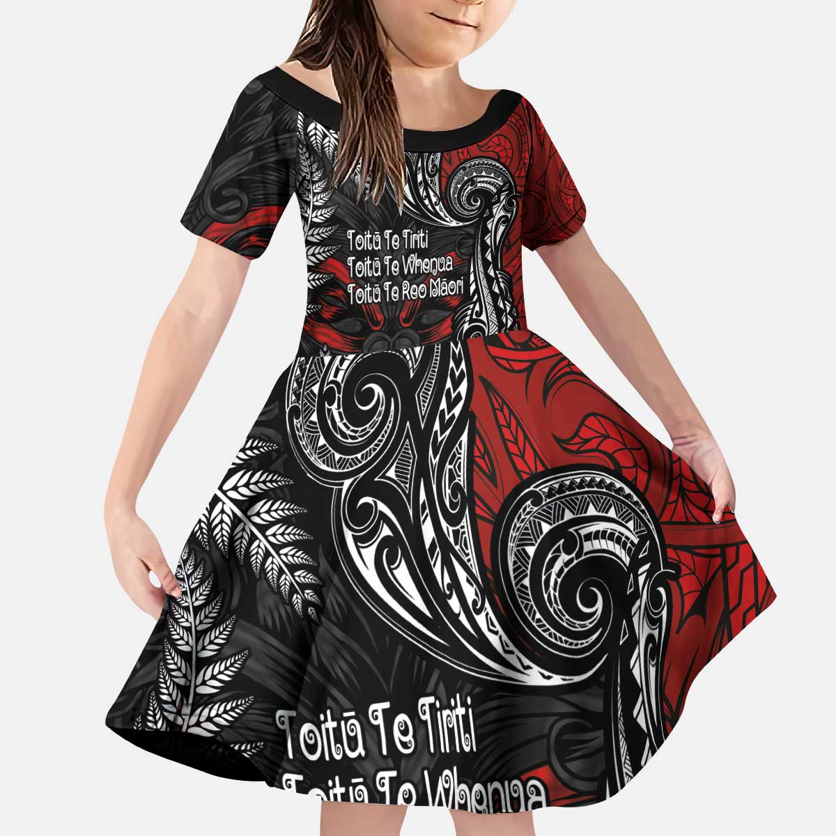 Aotearoa Toitu Te Tiriti Kid Short Sleeve Dress New Zealand Honour the Treaty - Te Tiriti Is Us - Vibe Hoodie Shop