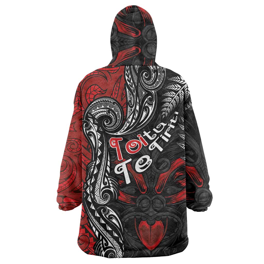 Aotearoa Toitu Te Tiriti Wearable Blanket Hoodie New Zealand Honour the Treaty - Te Tiriti Is Us - Vibe Hoodie Shop