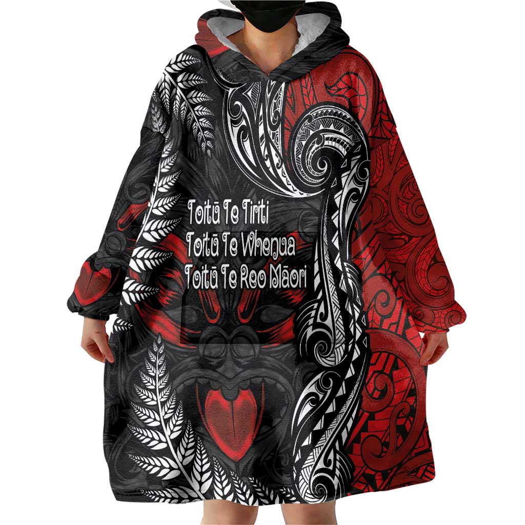 Aotearoa Toitu Te Tiriti Wearable Blanket Hoodie New Zealand Honour the Treaty - Te Tiriti Is Us - Vibe Hoodie Shop