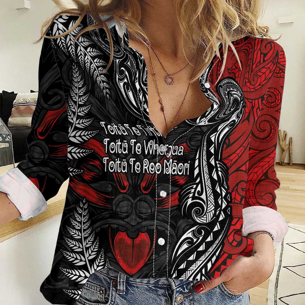 Aotearoa Toitu Te Tiriti Women Casual Shirt New Zealand Honour the Treaty - Te Tiriti Is Us - Vibe Hoodie Shop