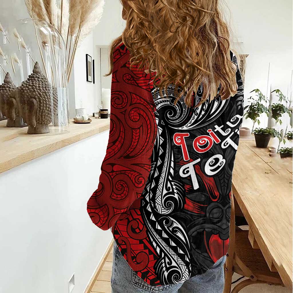 Aotearoa Toitu Te Tiriti Women Casual Shirt New Zealand Honour the Treaty - Te Tiriti Is Us - Vibe Hoodie Shop