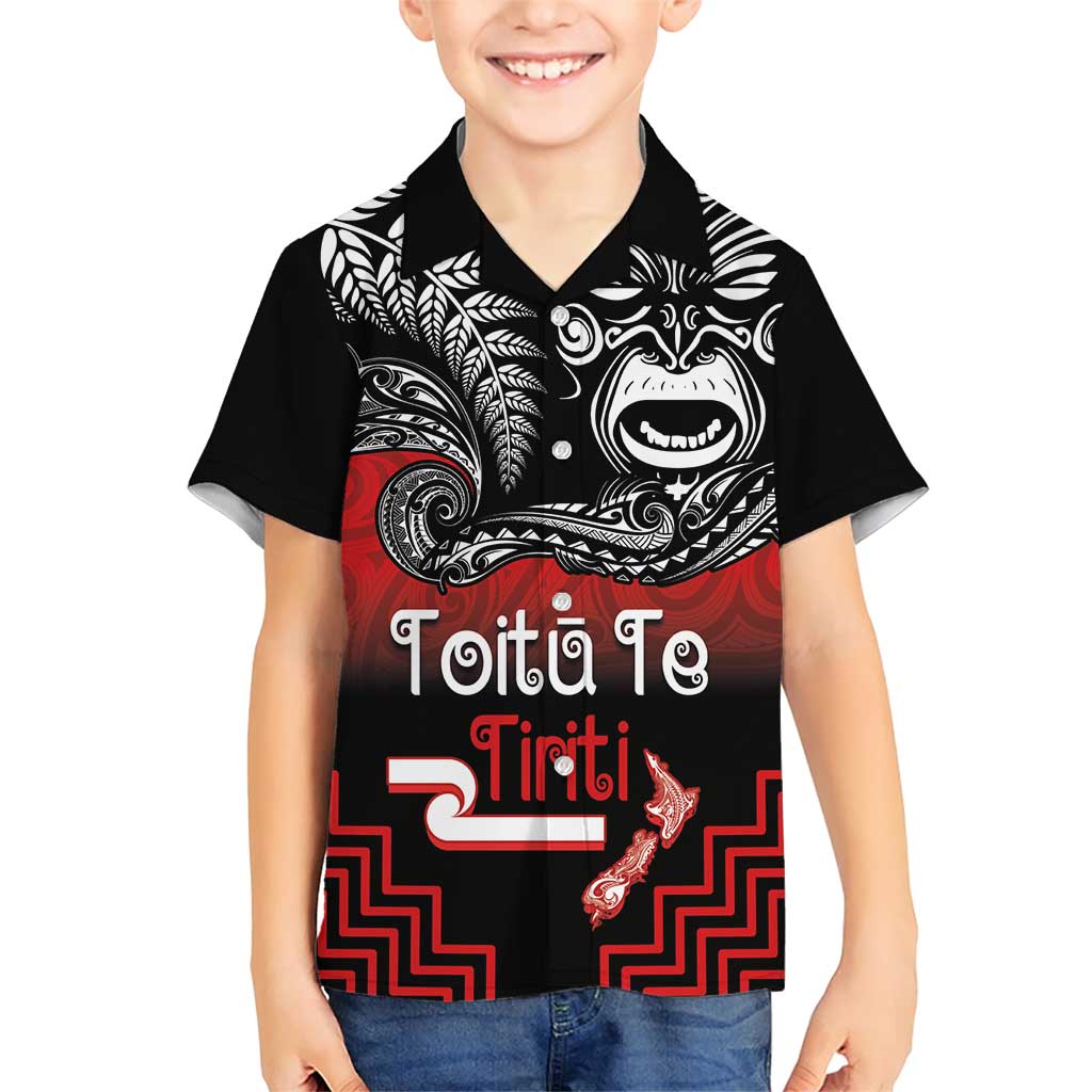 Aotearoa Toitu Te Tiriti Family Matching Short Sleeve Bodycon Dress and Hawaiian Shirt New Zealand Honour the Treaty - Fight Together