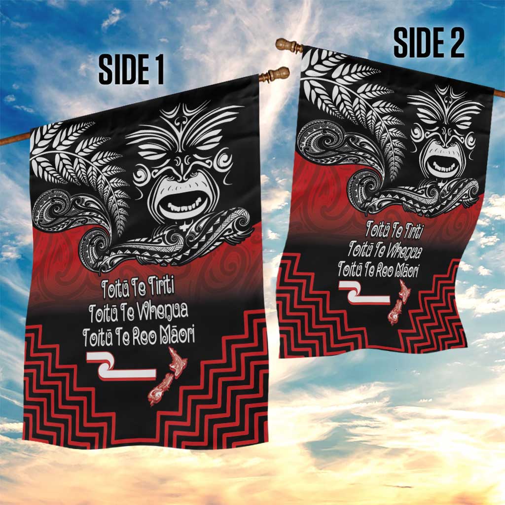 Aotearoa Toitu Te Tiriti Garden Flag New Zealand Honour the Treaty - Fight Together - Vibe Hoodie Shop