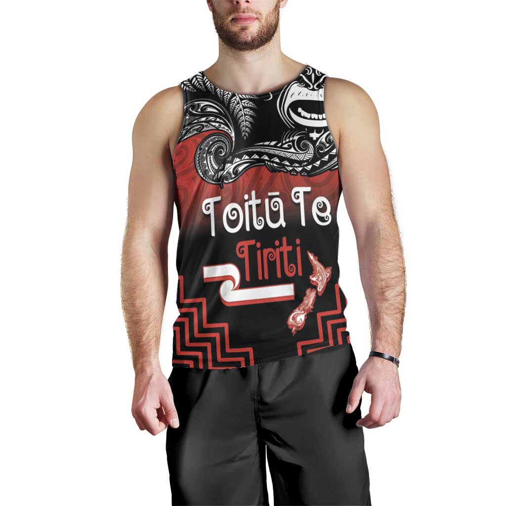 Aotearoa Toitu Te Tiriti Men Tank Top New Zealand Honour the Treaty - Fight Together - Vibe Hoodie Shop